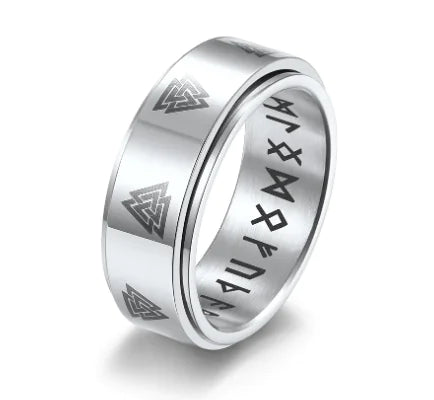 Rotatable  Pattern Stainless Steel Ring