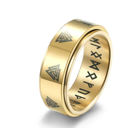Rotatable  Pattern Stainless Steel Ring