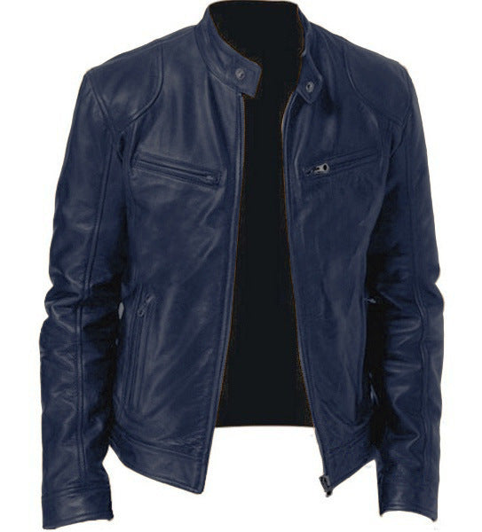 RegalEdge™ Minimalist Zip Leather Jacket